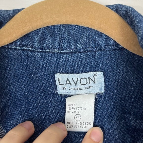 Vintage Lavon 80’s Geometric Patchwork Denim Jean Jacket Retro - Picture 2 of 5